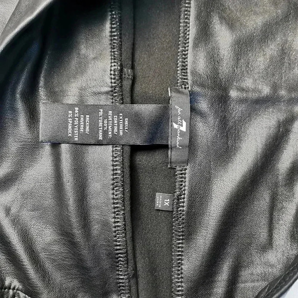 7 For  All Mankind | 1XL Black Faux Leather Leggings - Picture 9 of 12